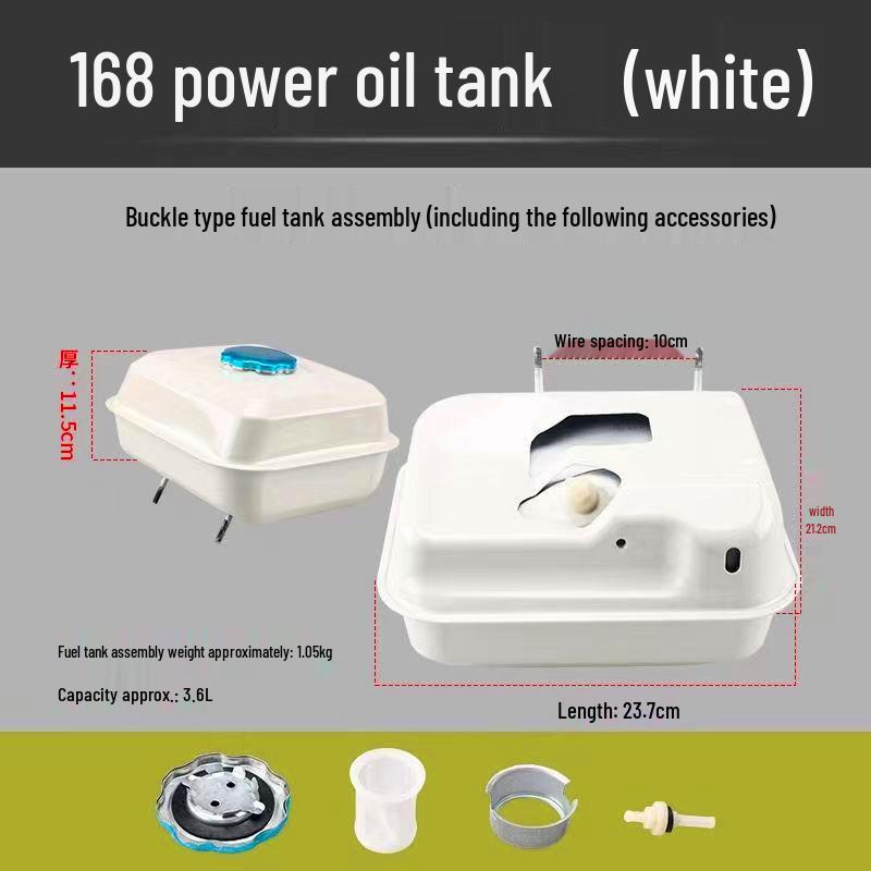 168F170/188F190 Водяной насос и топливный бак для микрокультиватора для бензиновых двигателей GX160/390 - Резьбовое отверстие.