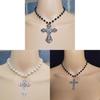 Gothic Cross Necklace For Women With Alloy Pendant And Chain Jewelry Accessory