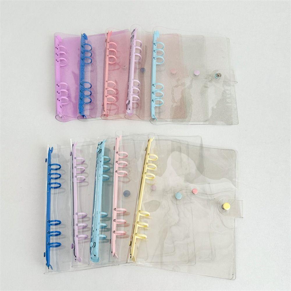 Прозрачный А5 Биндер ПВХ и Металл Держатель для фотокарточек Красивая Обложка для блокнота на кольцах Дневник