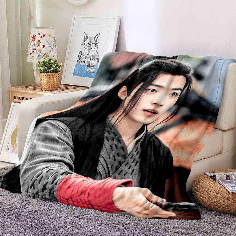 Drama The Untamed Xiao Zhan Wang Yi Bo Soft Throw Blanket Throw Blanket Soft Cartoon Printed Bedspread Bedspread Sofa Gift