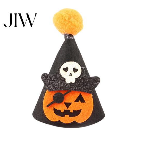 Cute Pet Party Hat Halloween Pointed Hat, Ghost Witch Pumpkin Cat Pom-pom Costume for Cats And Small Dogs Holiday Accessory Photo