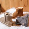 Women's Short Snow Boots - Warm Cowhide, Non-Slip, Versatile Korean Style for Autumn & Winter