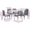VidaXL Ensemble à Manger de Jardin avec Coussins 7 pcs, Table et Chaise de Terrasse, Meubles de Patio, Mobilier d'Extérieur, 3213628