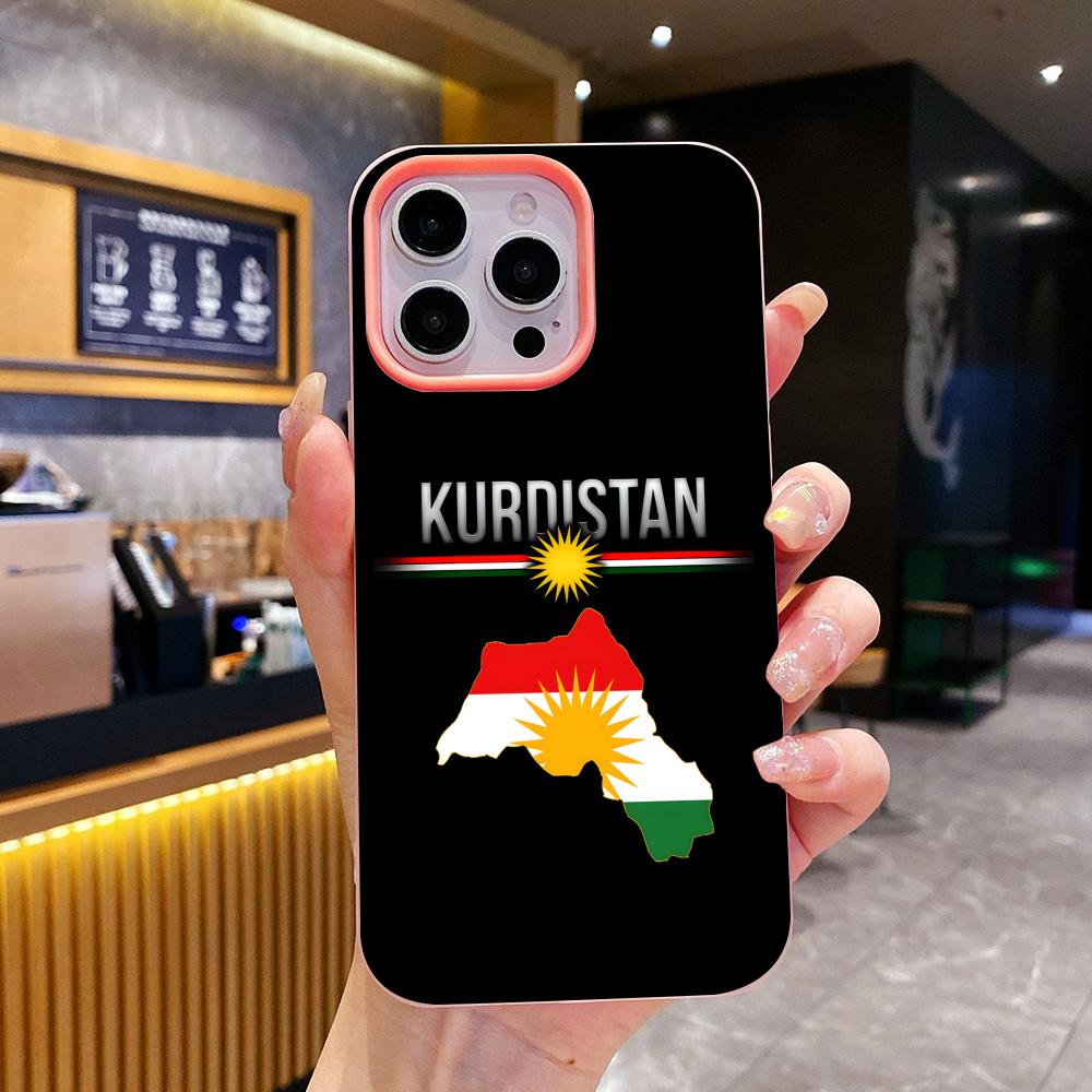 Kurdistan Flag Jelly Double layer Pink Mobile Phone Case for iPhone 17 16 15 14 13 12 11 Air Pro Max Plus Protective