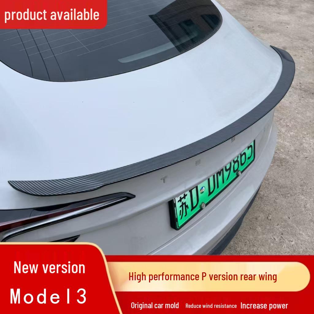 Задний спойлер из углеродного волокна для Tesla Model 3 без сверления - Дефлектор воздуха заводского стиля