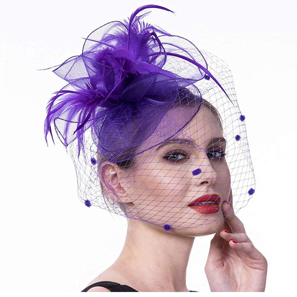 Женщины Девушки Сетка Чародеи Шляпа Коктейльная Вечеринка Оголовье Головной Убор Свадебная Шляпа