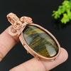 Тигровый глаз Ручная работа Медная проволока Обертка Ювелирный кулон 2.76 Z9A42