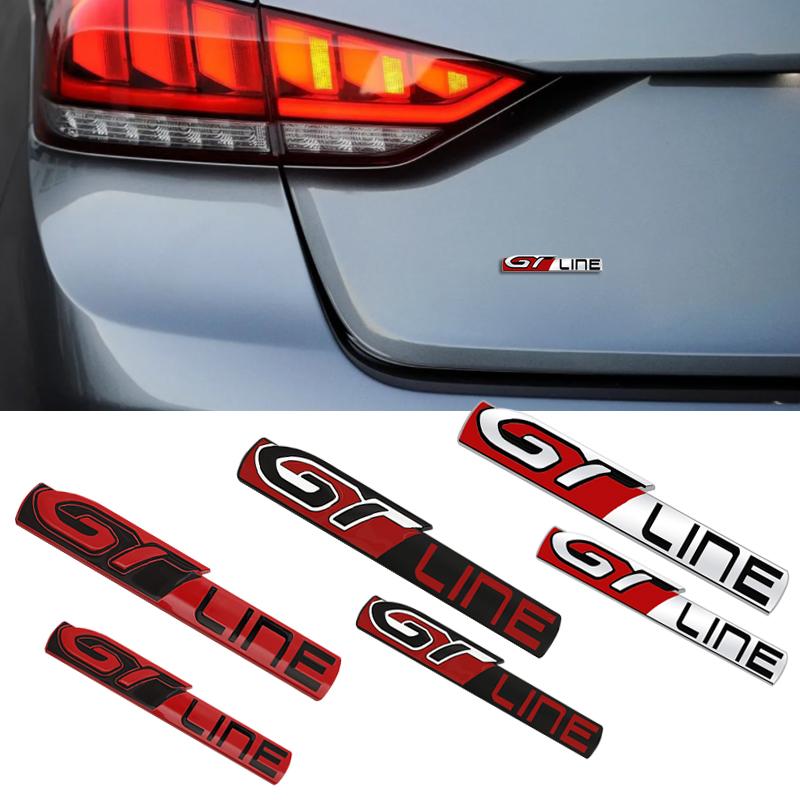 Metal 3D Badge GT LINE Logo Car Rear Trunk Body Sticker Emblem For Peugeot 206 307 308 3008 207 208 407 508 2008 5008 107 106