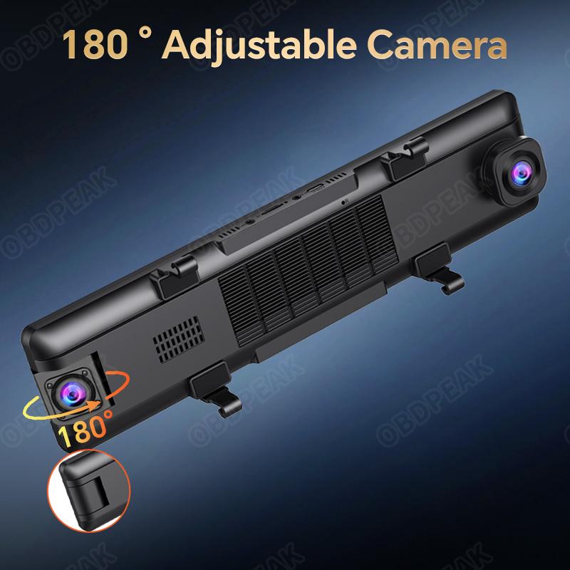 H330 11.26" Rearview Mirror 3 Cameras Front Inside Rear 4K+1080P+1080P Dash Cam Infrared Night Vision WIFI GPS Video Recorder