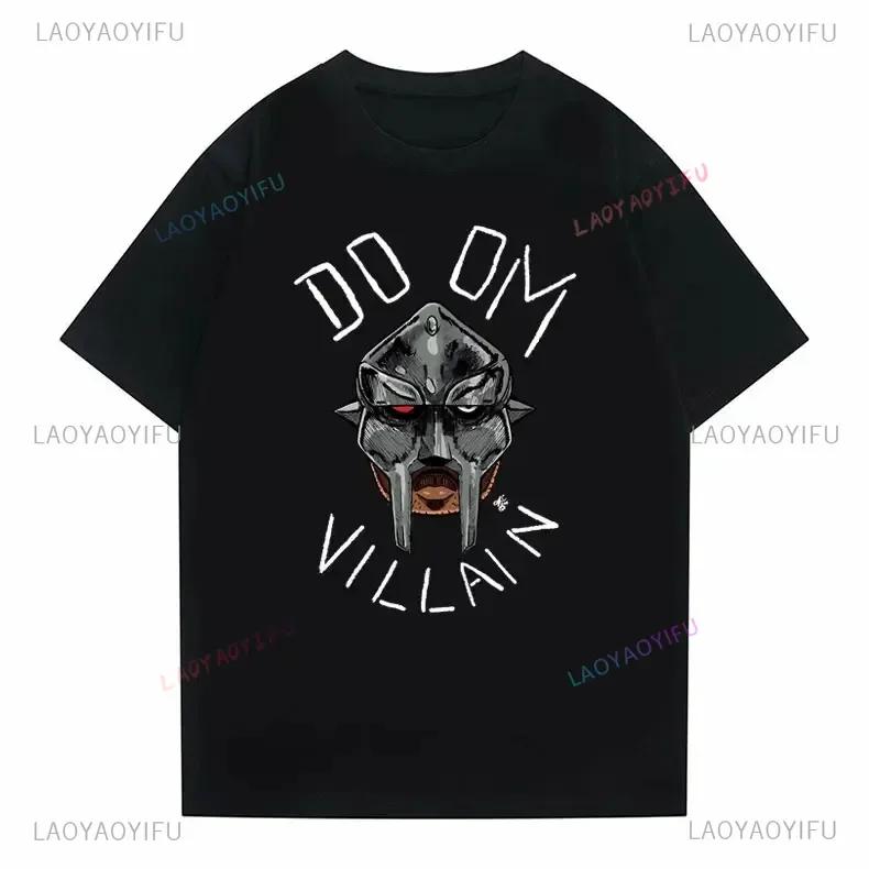 2024 Смешные мужские футболки Певица Mf Doom Madlib Madvillain Двусторонние топы Мужская хип-хоп одежда Повседневный стиль Графические футболки