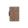 COACH Corner Zip Coated Canvas With Leather Wrist Bag Clutch Pochette Wallet Women's Brown/Black C0082-IMCBI