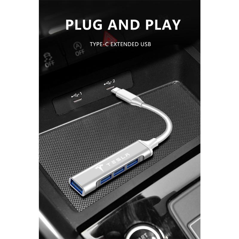 1 шт. Адаптер Type-C на USB Многопортовый распределитель-хаб Автотовары для Tesla Model S Model X Model Y Model 3 Roadster SpaceX Аксессуар