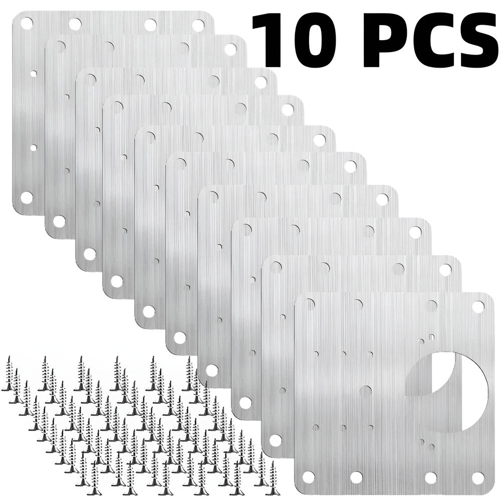 Набор для ремонта петель шкафа Монтажная пластина для дверных петель кухонного шкафа с отверстиями Плоские крепежные скобы Бытовые инструменты