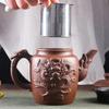 Дракон узор фиолетовые глиняные чайники китайский чайник кунг-фу чайник ручной работы с фильтром для заварки чая чайник чайные аксессуары