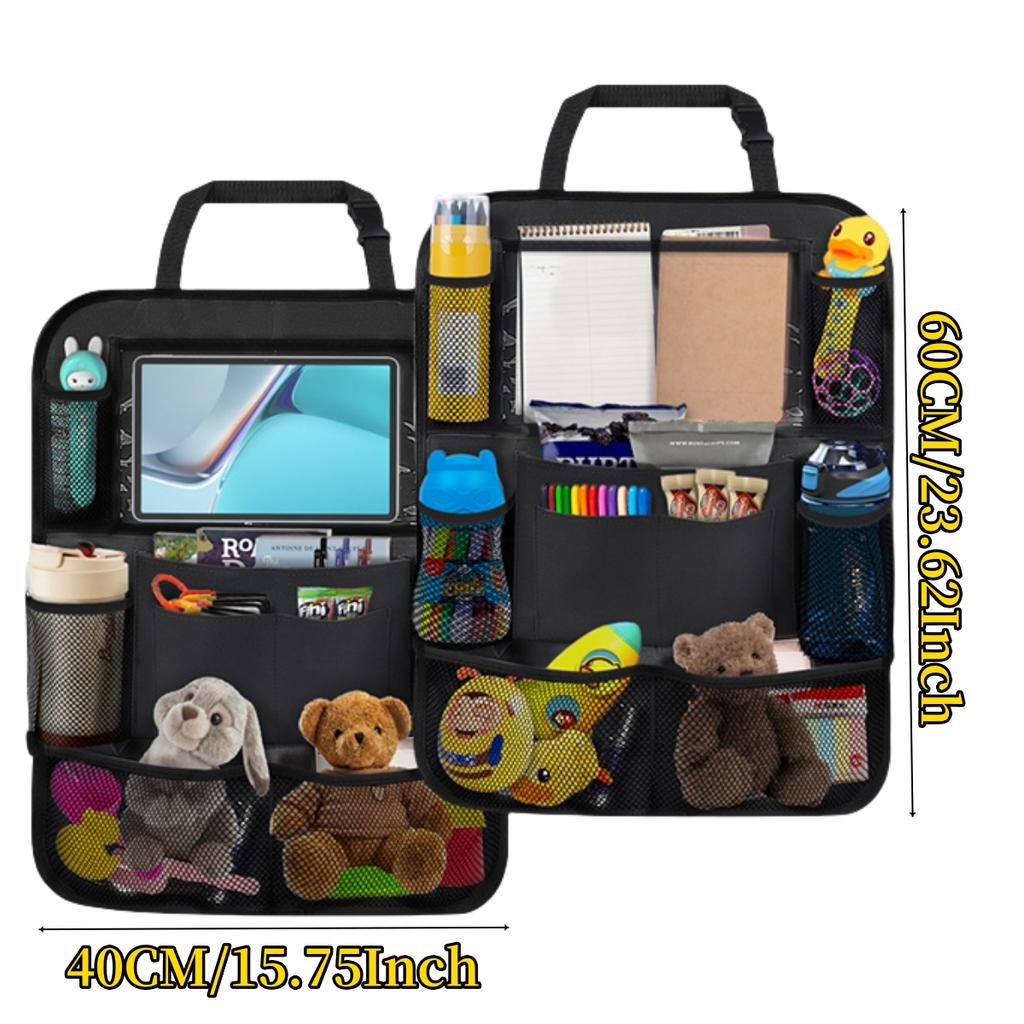 Органайзер на спинку сиденья автомобиля 10 карманов для хранения с держателем для планшета с сенсорным экраном, защитой для детей, автомобильные аксессуары