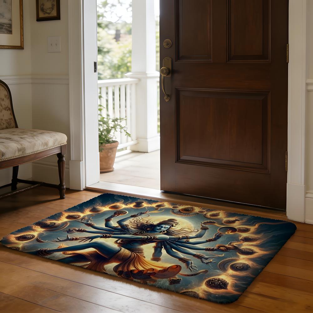 Lord Shiva Hindu God Buddha Floor Mat Soft Flannel Absorbent Mat Non-Slip Rug Home Bedroom Bathroom