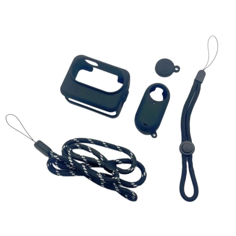 Flexible Silicone Protective Case For 360 GO3 Action Camera Includes Lens Cap And Slip proof Lanyard Full Set For Outdoor