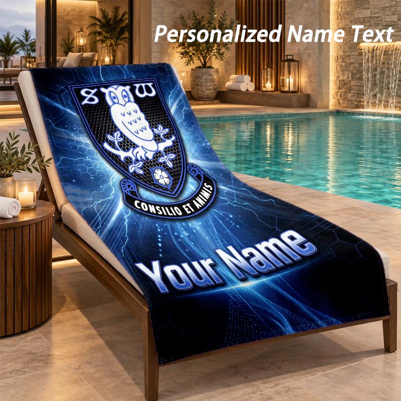 Пляжное полотенце с индивидуальным текстом Sheffield Wednesday FC, большое полотенце для дома, ванной комнаты, пляжа