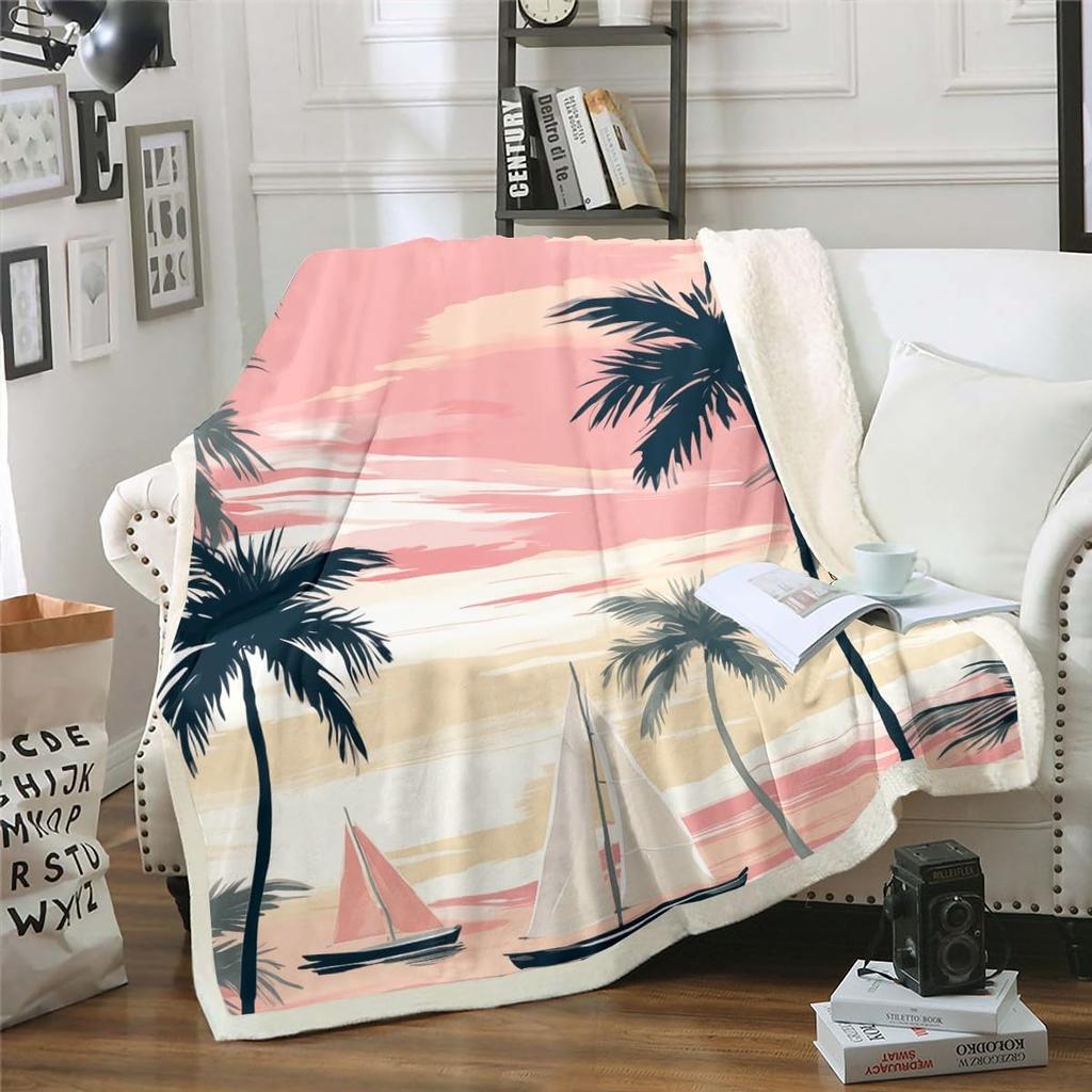 GUOYU Blanket Fox Fleece Blanket Twin Rainbow Cherry Blossoms Sherpa BlanketJapanese Style Blanket Oriental Ukiyoe Throw Blanket Kids Boys