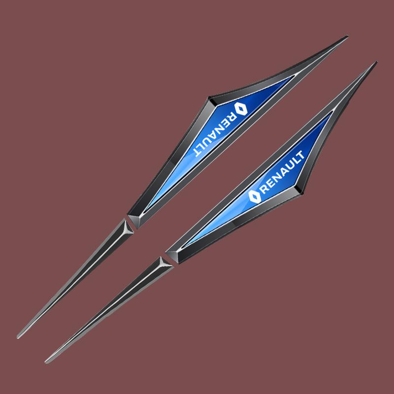 Внутренние наклейки Углеродное волокно Наклейки-эмблемы на крыло автомобиля Наклейки Подходят для Renault RS Koleos Captur Kadjar Megane Clio Ta