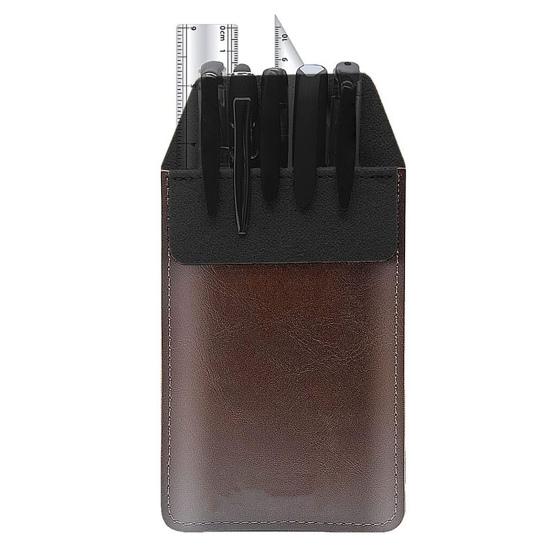 Сумка для ручек, нежная текстура, сплошной цвет, карманный протектор из искусственной кожи, органайзер для карандашей, сумка для лаборатории