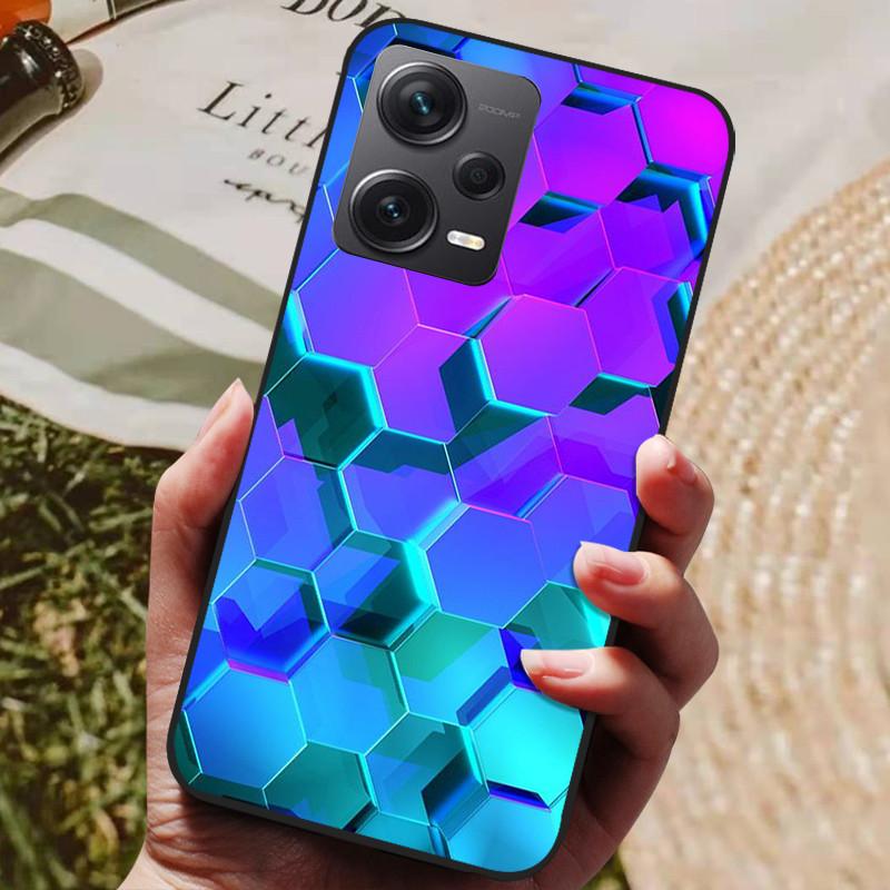 Чехол для Redmi Note 12 Pro 5G Чехлы Note12 Мягкий ТПУ Черный Силиконовый Чехол для Xiaomi Redmi Note 12 Pro+ 5G Plus Мультяшный Расписной