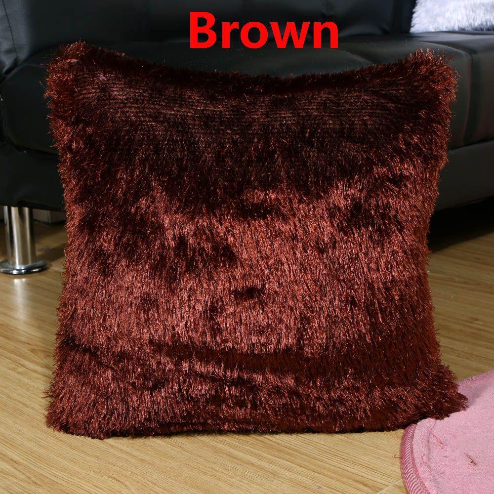 Square Home Decor Car Seat Fur Plush Winter Warm Throw Pillow Cases Cushion Cover