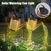 Solar LED Watering Can Lights Hanging Kettle Lantern Light Waterproof Yard Outdoor Lights Hollow Water Sprinkle Landscape Lamp