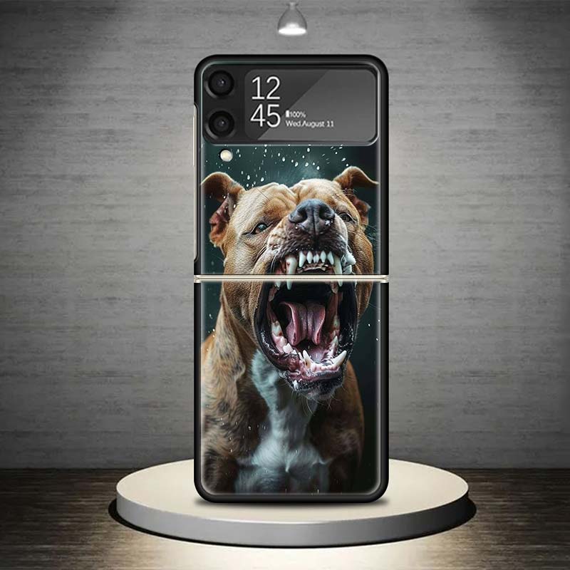 Питбуль Собака Питбуль Чехол для Телефона для Samsung Galaxy Z Flip 7 6 5 4 3 5G Ударопрочный Чехол Z Flip7 Flip6 ZFlip5 Flip3 Flip4 Люкс