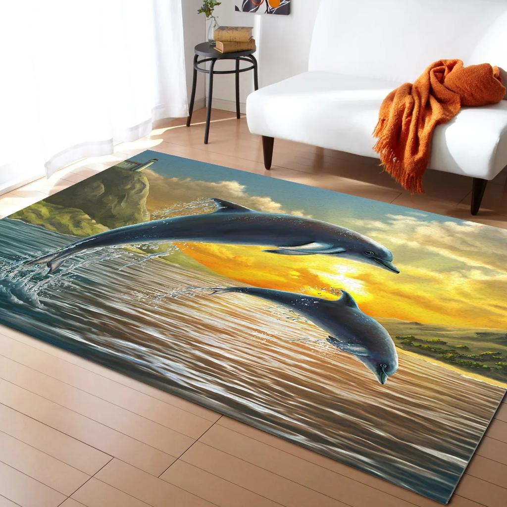 Ковер «Пляж у моря» Современный дизайн Коврик для декора спальни Напольный коврик Ковер для прихожей В спальне Детская комната Нескользящий ковер