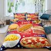 Американский фастфуд пододеяльник комплект постельного белья полный размер полиэстер пицца хотдог гамбургер принт картофель фри мультяшный пододеяльник