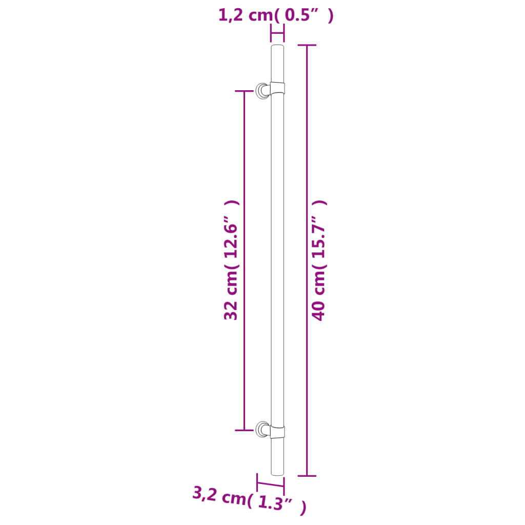 Furniture Handles 10 pcs Black 320 mm Stainless Steel