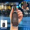 Metal Carbon Leather Car Remote Key Case Cover Shell For Mercedes Benz A C E S G Class GLC CLE CLA W177 W205 W213 W222 X167 AMG RW7