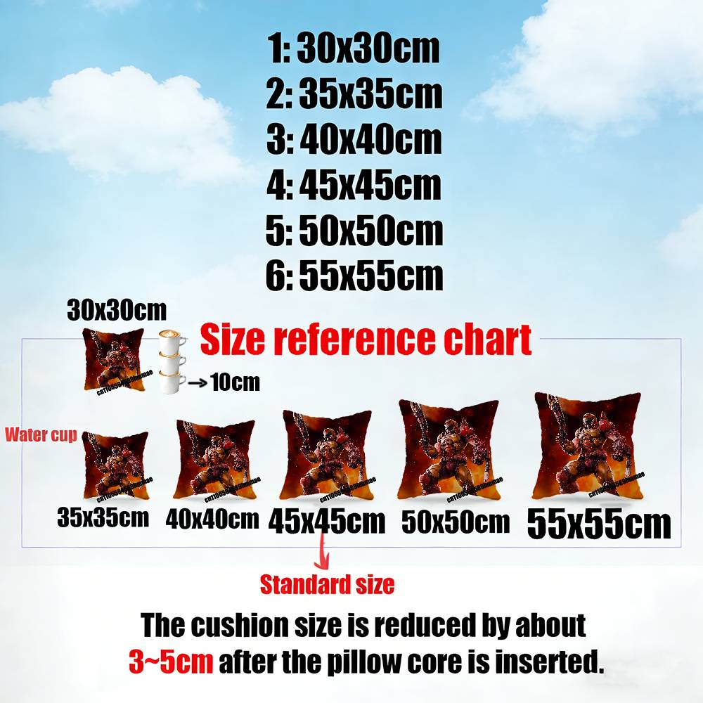 For Game D-Doom Slayer Throw Pillow Case Sham 45X45Cm 40X40Cm Square Car Pillowcase Pad Cushion Cover