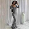 Kardashian skims женское платье европейское и американское длинное платье повседневное облегающее длинный рукав домашнее платье
