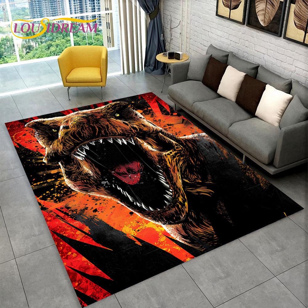 3D Visual Illusion Dinosaur Area Rug,Carpet Rug for Home Living Room Bedroom Sofa Playroom Doormat Decor,Kid Non-slip Floor Mats