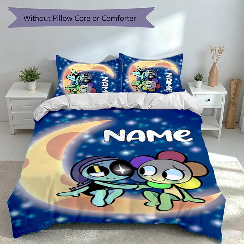 3pcs Custom Name game Dandy's World Bedding Set,Includes 1 Duvet Cover and 2 Pillowcases,All-season Bedroom Decor