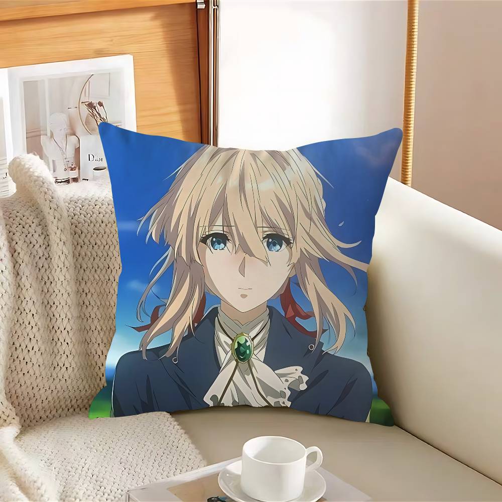 Violet-T Anime EvergardenS Pillow Case Removable Washable Cushion Cover – All-Season Soft Linen