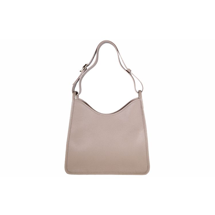 Longchamp Le Foulonne 29 Layered Leather Shoulder Bag Women Shoulder Bag Gray-Brown 10155021P55
