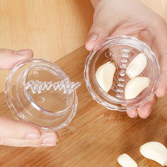 Garlic Press Transparent Manual Grinder Easy Operation Portable Garlic Chopper