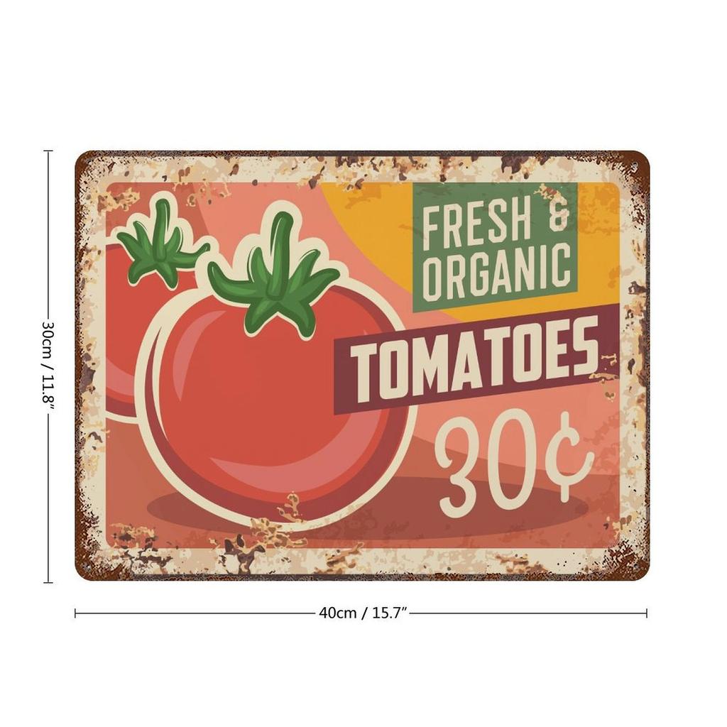 1-Pack Distressed Rusty Décor Signboard, 20×30cm and 30×40cm, Vintage Metal Wall Art for Cafe or Living Room