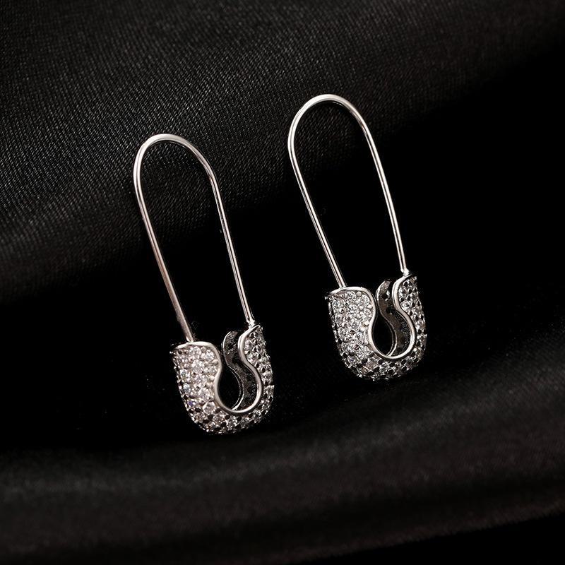 Серьги-скрепки Banyan Tree S925 из серебра в корейском стиле с бриллиантами - модные персонализированные украшения для женщин