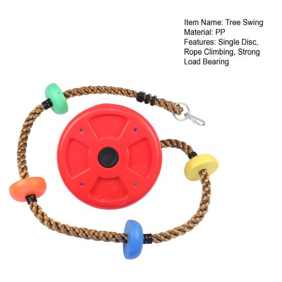 Детские качели на дереве, однодисковая веревка для скалолазания с платформой, игровая площадка на открытом воздухе, в помещении, красочное сиденье-качалка, игрушка, подарок для мальчиков и девочек