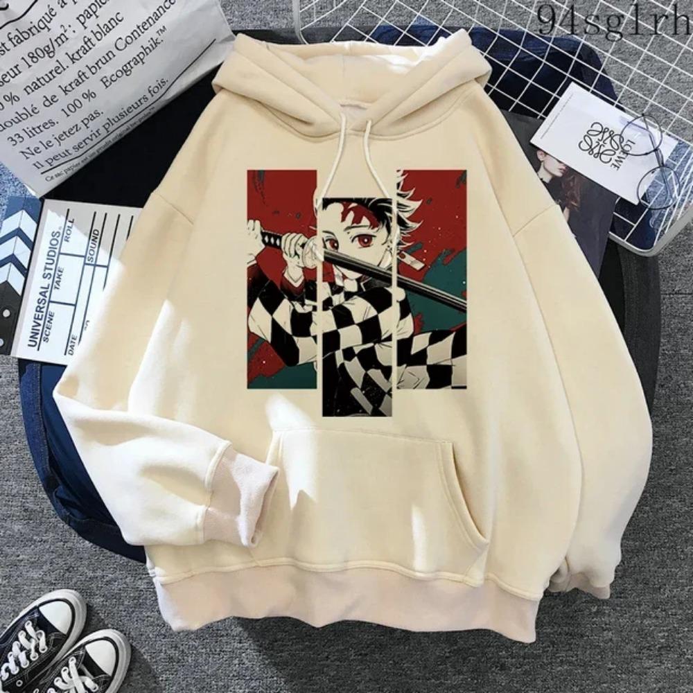 Милые толстовки с капюшоном Nezuko с принтом аниме для женщин, толстовки с мангой Demon Slayer, худи Tanjiro Kimetsu No Yaiba, уличная одежда Harajuku