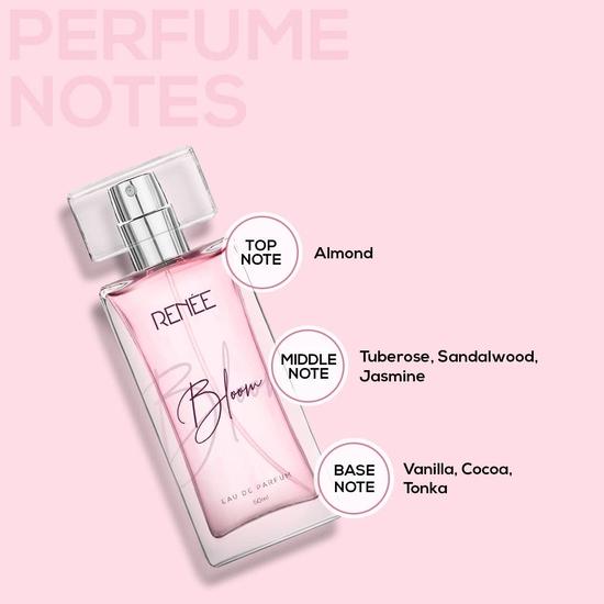 RENEE Eau De Parfum Bloom 50 мл, Премиум Стойкий Роскошный Аромат Духи Упаковка из 2 шт.