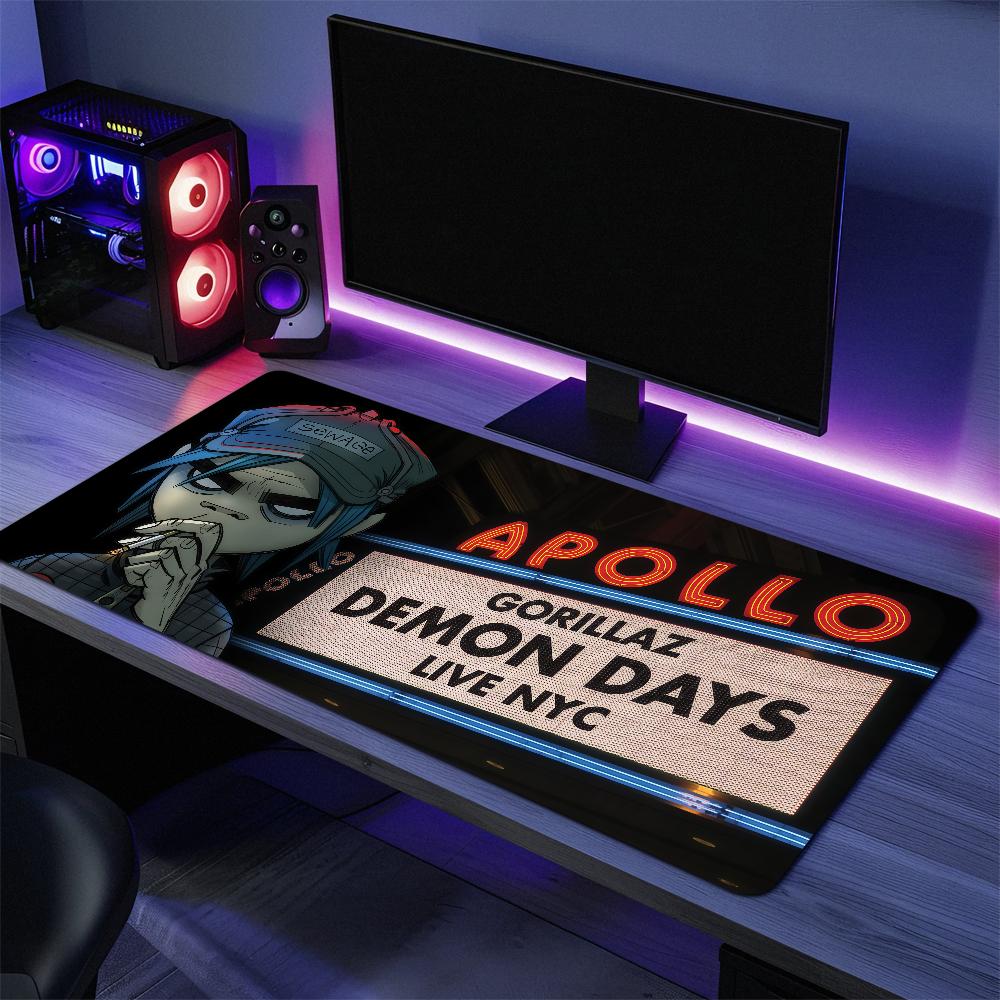 Virtual band Demon Days G-Gorillaz q Mouse Pad Large Desk Mat Keyboard Ergonomic Office Rubber PC Non-slip Anti-fray Home Custom