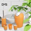 6Pcs/Set Bathroom Kit Lotion Bottle Mouthwash Cup Toothbrush Cup Soap Box Toilet Brush Trash Can Set Toiletries Organizer