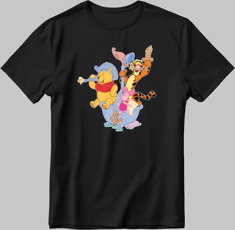 Winnie The Pool Friends Foreve Black T Shirt With Unisex Style Best Gift
