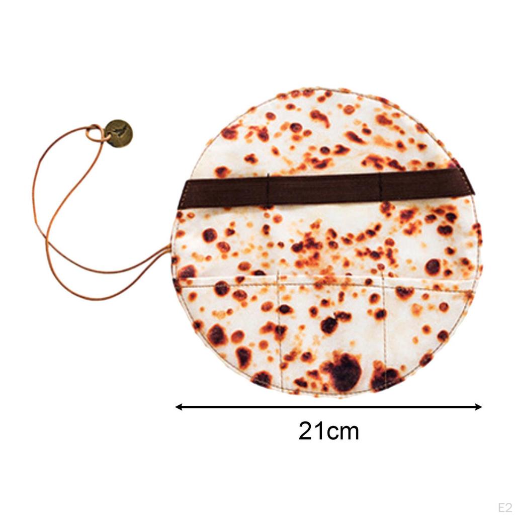 Tortilla Rolled Pen Case Pencil Roll Funny Lightweight Pouch up Bag для