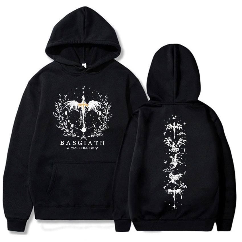 Basgiath War College Hoodies Onyx Storm Dragon Rider Sweatshirts Book Printing Sudaderas Long Sleeve Women Men Clothing